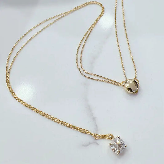 Yellow Gold Dipped Sterling Silver Adjustable 1 Carat Solitaire
