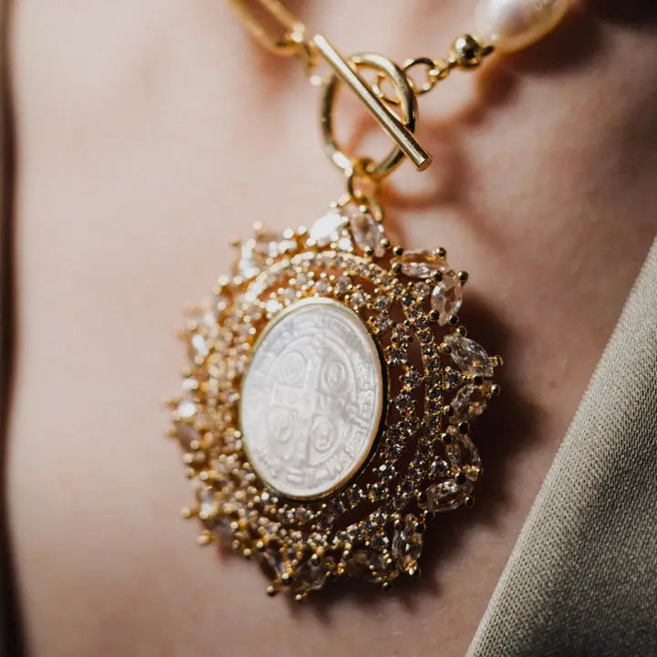 Collar Católico, Amuleto De San Benito, Collar De Protección
